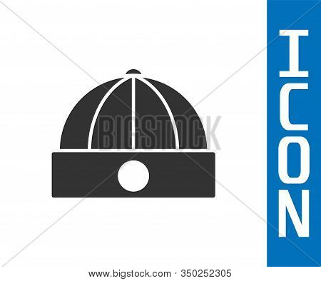 Grey Chinese Hat Icon Isolated On White Background. Vector Illustration