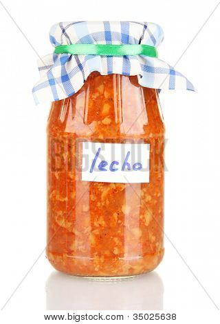 A konzerv lecho elszigetelt fehér jar
