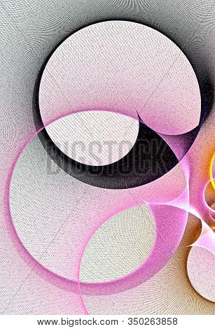 Abstract, Fractal, Computer-generated Image Of Multi-colored Geometric Shapes, Curves And Lines Rese