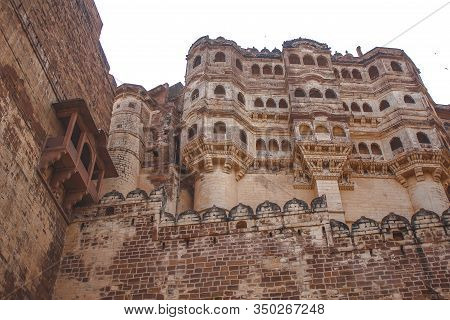 Jodhpur, Rajasthan / India »; August 2016: The Beautiful Windows Of The Mehrangarh Fort In The City 