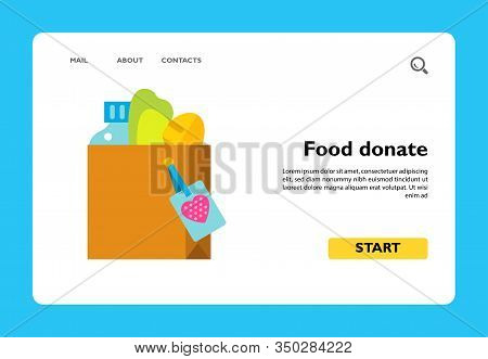 Icon Of Food Donate Box. Volunteer, Charity, Help. Altruism Concept. Can Be Used For Topics Like Wel