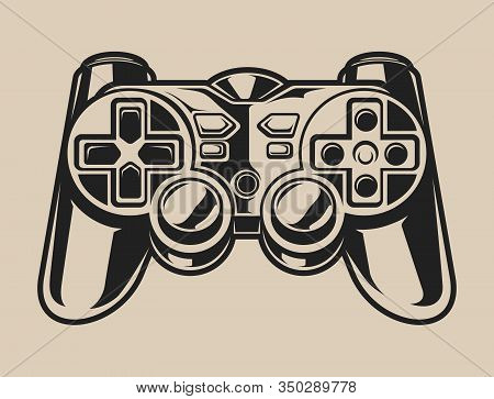 Black And White Illustration Of A Gaming Controller