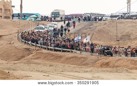 Jericho, Israel, January 18, 2020 : Festive Procession In Honor Of Epiphanius On The Baptismal Site 