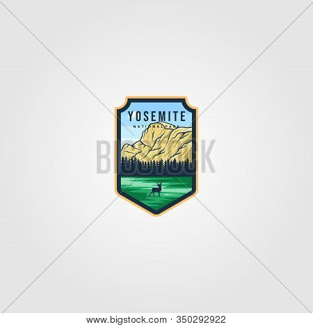 Yosemite National Park Logo Outdoor Vector Illustration Design