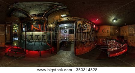 Minsk, Belarus - May, 2018: Full Seamless Hdri Panorama 360 Degrees Angle View In Interior Of Elite 