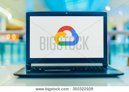 Laptop Computer Displaying Logo Of Google Cloud Platform