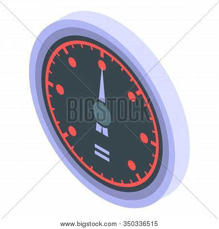 Red Light Speedometer Icon. Isometric Of Red Light Speedometer Vector Icon For Web Design Isolated O