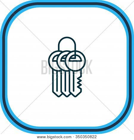 Illustration Of Keychain Icon Line. Beautiful Protection Element Also Can Be Used As Key Collection 