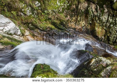 Famous Elisabethen Waterfall In Oppenau In The Black Forest Region In Germany