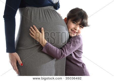 Pregant žena s dcerou