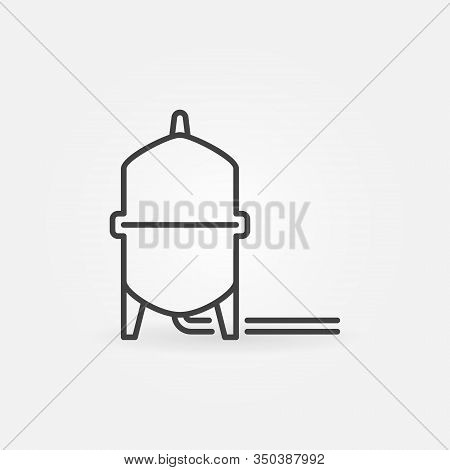 Floor Expansion Tank For Heating Vector Concept Outline Icon Or Symbol