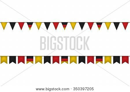 Germany Flag Garlands. Oktoberfest Festival. Vector Illustration. Black Red Yellow