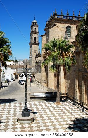 Jerez De La Frontera, Spain - August 20, 2008 - View Of San Salvador Cathedral And The Marques De Be