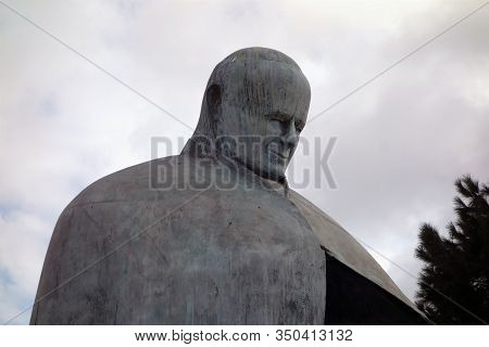 Rome, Italy - February 2, 2020: Pope John Paul The Second Statue Aka Karol Wojtyla In Piazza Dei Cin