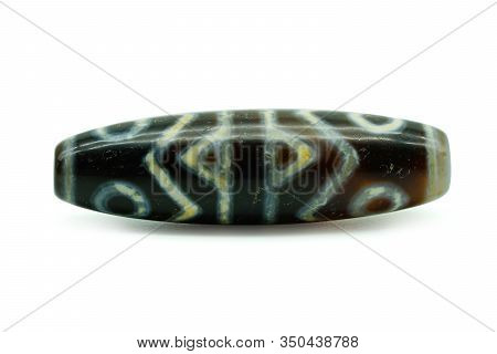 Necklace And Pendant Amulet Dzi Bead Tibet Style. Ancient Rare Etched Agate Pendant Separated With O