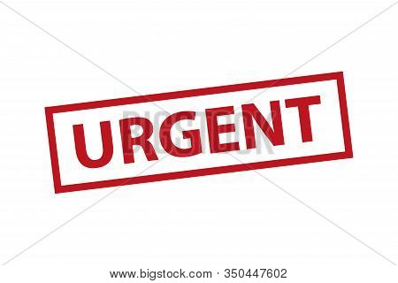 Red Urgent Tag Sign Stamp. Urgent Stamps Set In Differeint Shapes. Vector Illustration In Red Colors