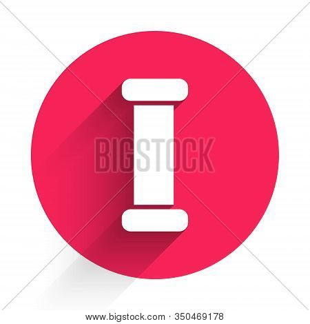 White Industry Metallic Pipe Icon Isolated With Long Shadow. Plumbing Pipeline Parts Of Different Sh