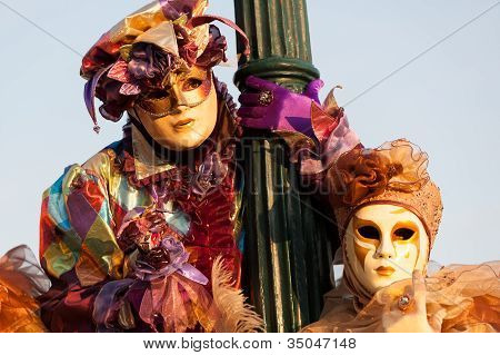Masks On Carnival, Piazza San Marco, Venice, Italy