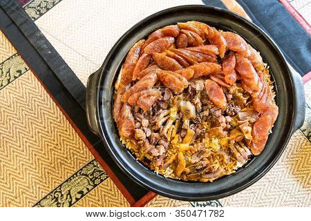 Claypot Lap Mei Fan, Or Mixed Wax Meat Rice, Chinese New Year Delicacy