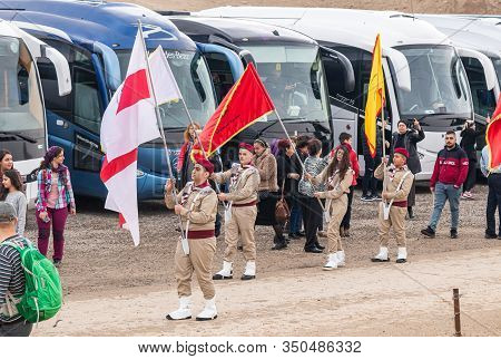 Jericho, Israel, January 18, 2020 : Festive Procession In Honor Of Epiphanius On The Baptismal Site 