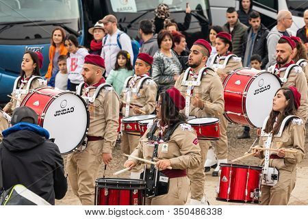 Jericho, Israel, January 18, 2020 : Festive Procession In Honor Of Epiphanius On The Baptismal Site 