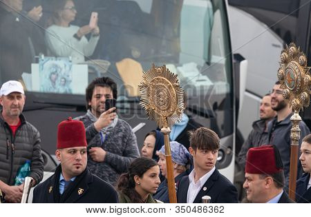 Jericho, Israel, January 18, 2020 : Festive Procession In Honor Of Epiphanius On The Baptismal Site 
