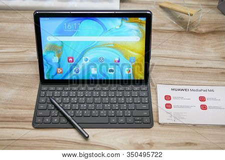 Bangkok, Thailand - February 6, 2019: Huawei Mediapad M6 10.8 Inches Screen Unveiled, The Latest Ser