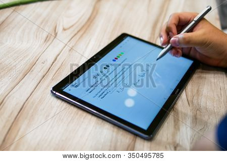 Bangkok, Thailand - February 6, 2019: Huawei Mediapad M6 10.8 Inches Screen Unveiled, The Latest Ser