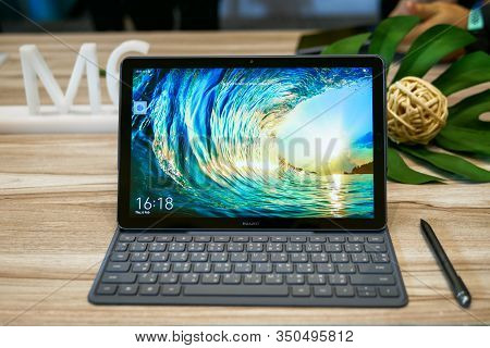Bangkok, Thailand - February 6, 2019: Huawei Mediapad M6 10.8 Inches Screen Unveiled, The Latest Ser
