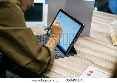 Bangkok, Thailand - February 6, 2019: Huawei Mediapad M6 10.8 Inches Screen Unveiled, The Latest Ser