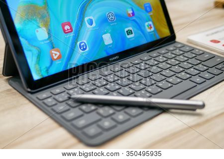 Bangkok, Thailand - February 6, 2019: Huawei Mediapad M6 10.8 Inches Screen Unveiled, The Latest Ser