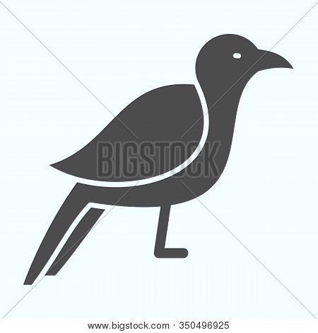 Crow Solid Icon. Scary Dark Corvus Bird. Halloween Vector Design Concept, Glyph Style Pictogram On W