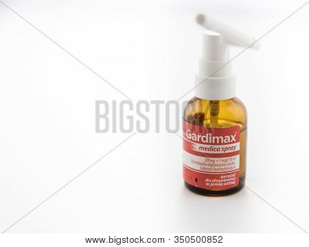 Alloa, Scotland - 14 August 2019: Medical Spray Gardimax
