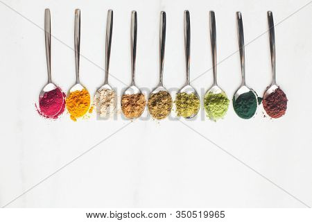 Copy Space And Toop View Various Dietary Supplements