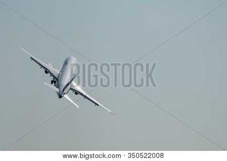 August 30, 2019. Zhukovsky, Russia. Russian Short-range Narrow-body Passenger Aircraft  Sukhoi Super