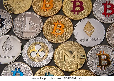 Bbitcoin, Litecoin,  Ethereum, Ripple And Monero Coins