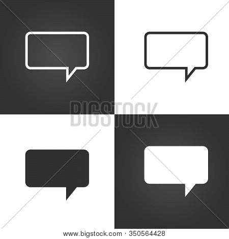 Speech Bubble Icon In Linear And Flat Design. Communication Sign For Apps Web Ui Etc. Stock Vector I