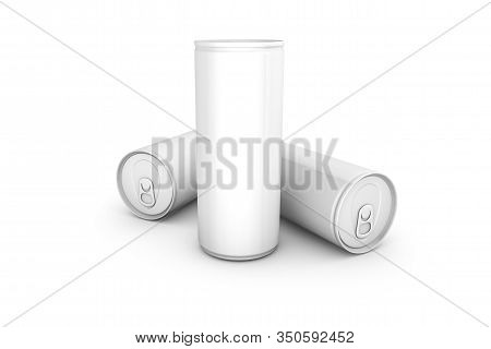 Can Mock Up Of Beverage Packaging Design 3D Rendering