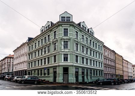 Oslo, Norway - August 11, 2019: Residential Building In Grunerlokka, A Trendy Hipster Neighborhood I