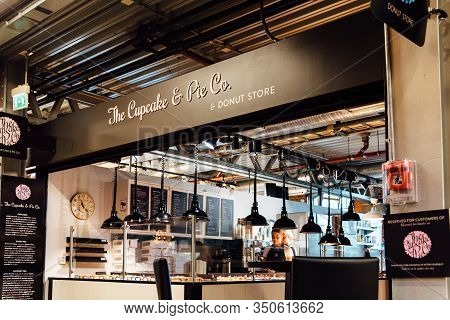 Oslo, Norway - August 11, 2019: View Of Pastry In Mathallen Oslo, A Food Market In Grunerlokka With 