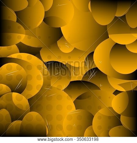 Vector Illustrated Abstract Gold Background. Design With Geometric Circles.