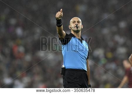 Rio, Brazil - February 12, 2020: Grazianni Maciel Rocha Referee In Match Between Fluminense 2 Vs 3 F