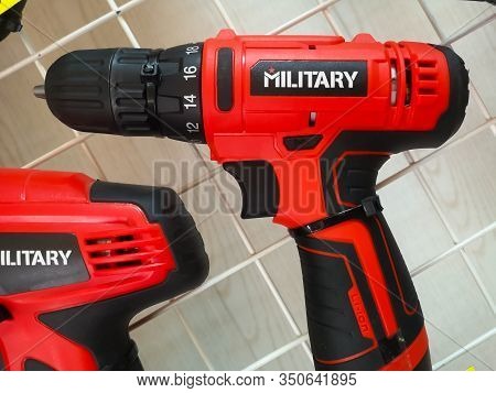 Military Screwdriver In A Building Tools Store On February 10, 2020 At The Address Russia, Tatarstan