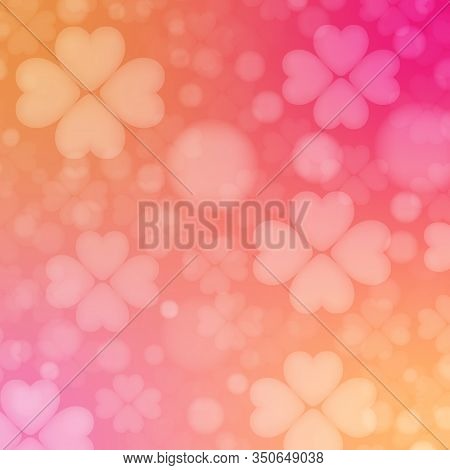Abstract Glowing Blurred Background, Heart Bokeh Abstract Background Vector Flower Design.