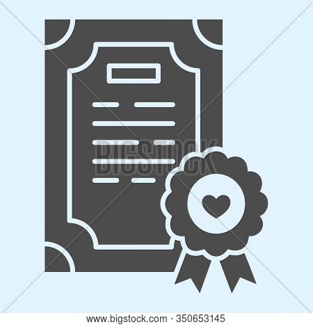 Prenuptial Agreement Solid Icon. Certificate, Marriage Contract. Wedding Asset Vector Design Concept