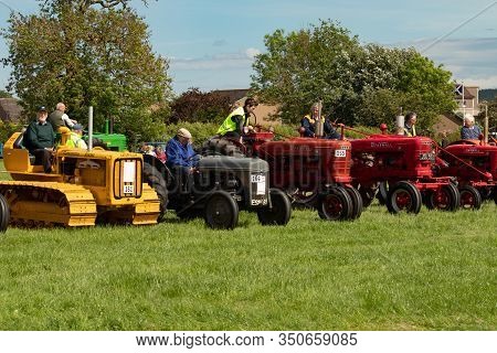 Vintage Tractor Units  Parade At The Fife Vintage Agricultural Vehicle Show, Cupar, Fife, Uk - June 