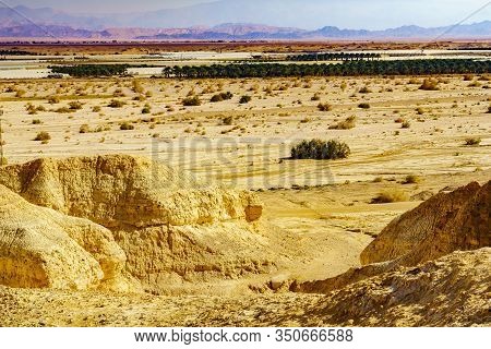 Landscape Of Lissan Marl Rocks And The Edom Mountains, Along The Arava Peace Road, Southern Israel