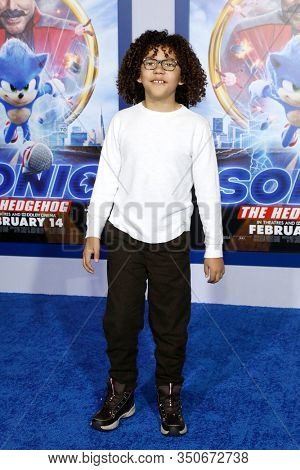 LOS ANGELES - JAN 12: Ethan William Childress at the Sonic The Hedgehog Special Screening at the Regency Village Theater on February 12, 2020 in Los Angeles, California