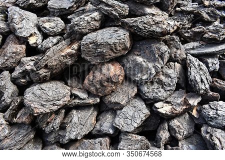 A Pile Of Dry Lignite Coal Ready For Heating
