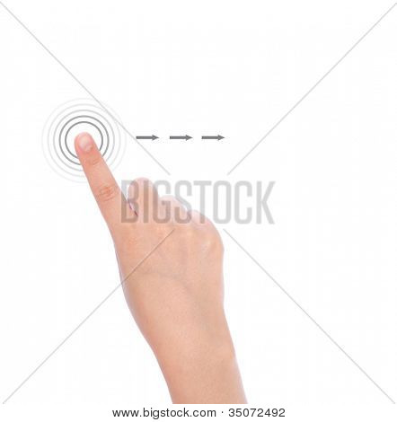 Donne mano usato gesti Multi-Touch per compresse o smart phone